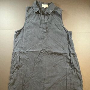 Bella Dahl Sleeveless Dress Large Charcoal Black Lyocell Style B6691-654-303